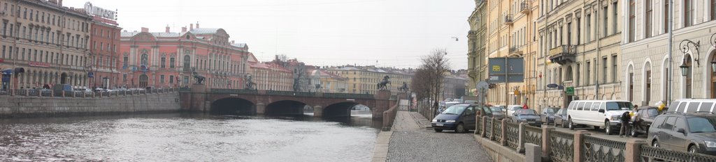 Fontanka river and Nevski Pr. by Vladimir Konstantino…