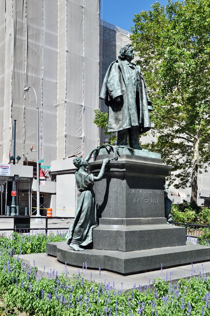 Henry Ward Beecher Statue, John Quincy Adams Ward-1891. Brooklyn, New York. by Nicola e Pina Newyor…