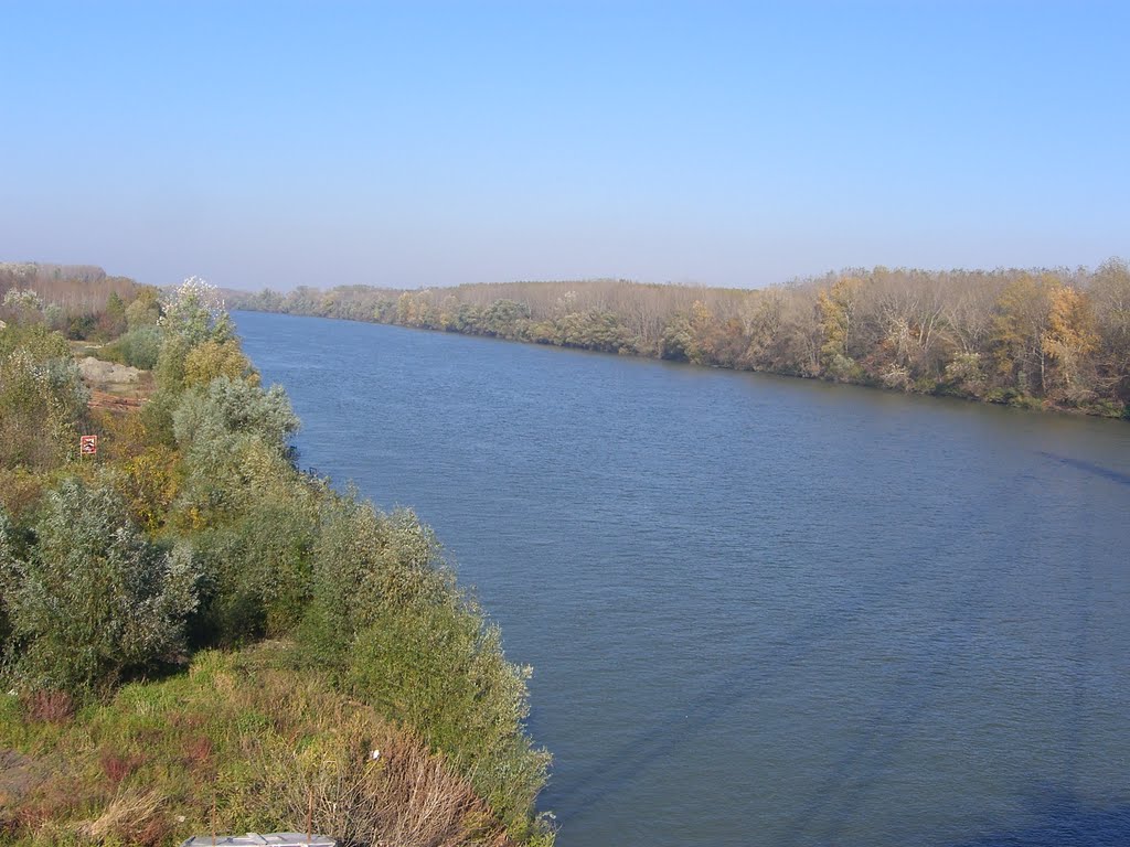 View from the bridge on the river Tisa by srki56