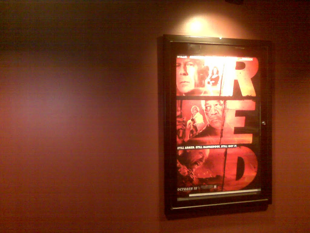 The poster for "Red" outside of the screen it's playing on. by italianrondacat