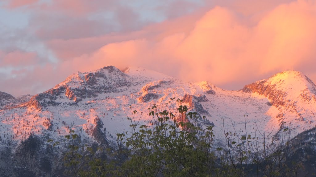 Lone Peak Summit and Sunset Glow by Albert Li