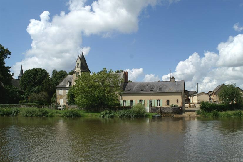 Old port buildings, Les Varennes by falconer Dave Long