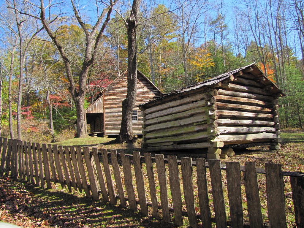 An early settler's estate along the 11 mile scenic drive at Cade's Cove, outside Gatlinburg, Tennessee....USA by Sarah O