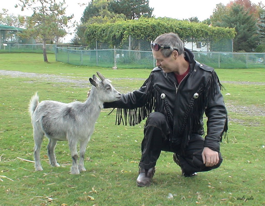 My husband in the Jungle Cat World Wildlife Park by julianna szula