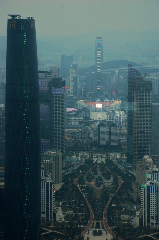 View from Canton Tower towards Zhujiang New Town and Tianhe by Jorge Martinez R