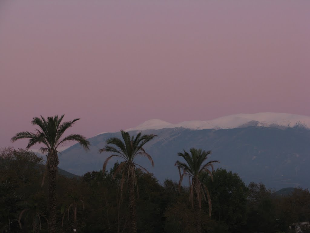 View of Olympus mountain from Platamonas by Nameofrose