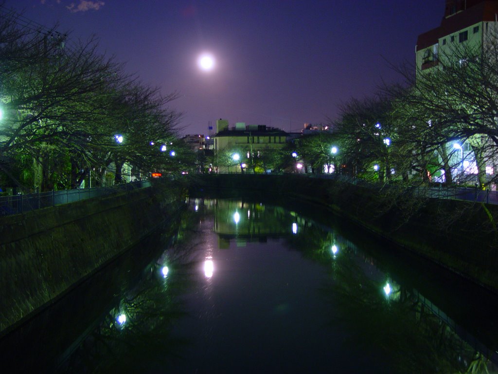 The view from Tsurumaki bridge at night. by kobak