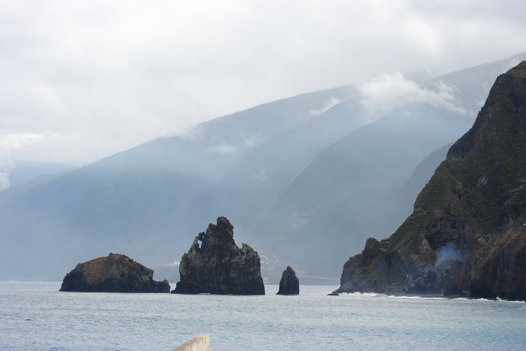 Porto Moniz, view towards East along the Atlantic North Coast by Jan Hoppe