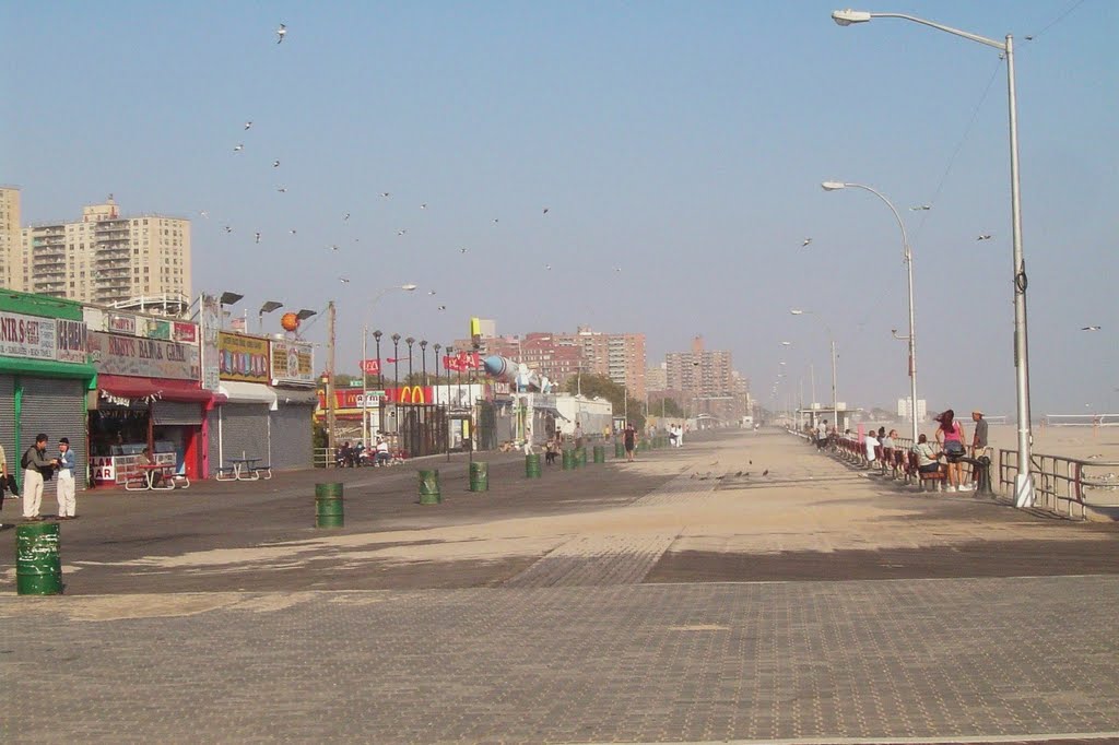 Coney island boardwalk by m p