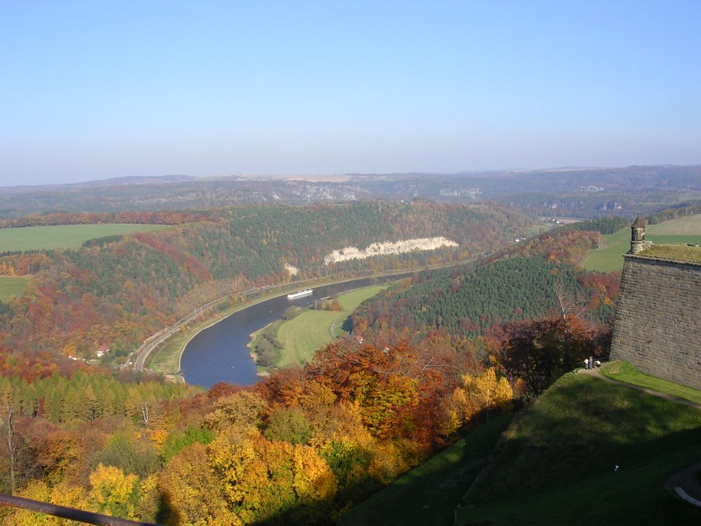 Germany, Sächsische Schweiz, Königstein, Panorama-View, North by MRohleder