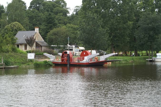 The ferry at Pruille-01 by falconer Dave Long