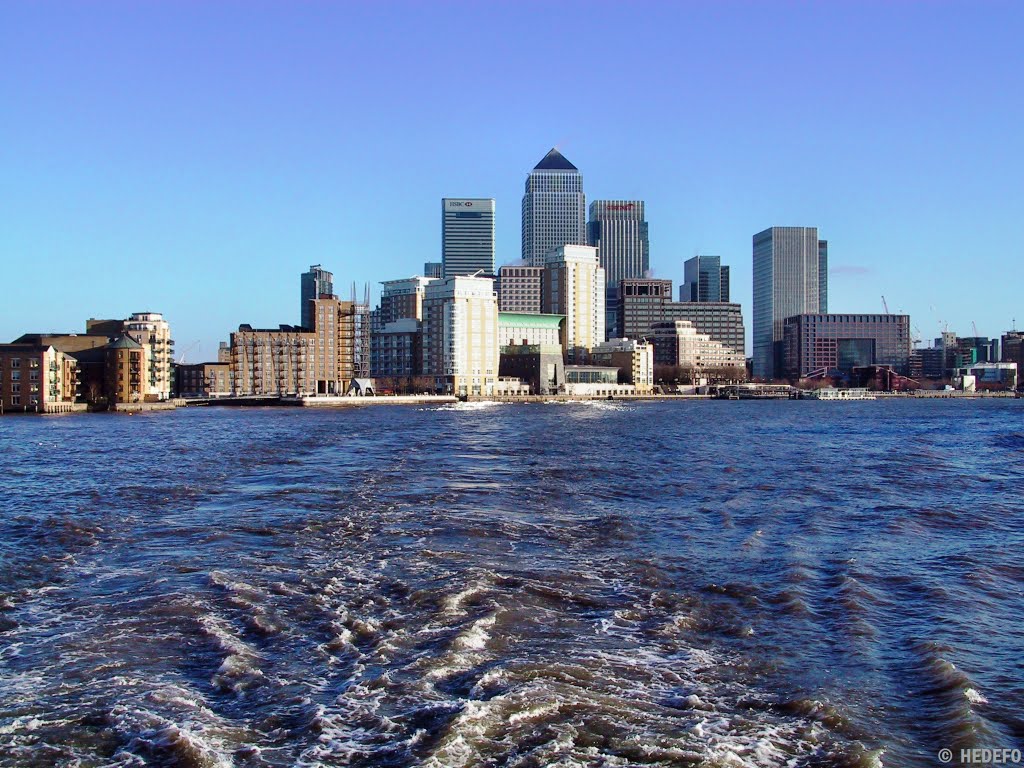 London - Themseblick auf die "Isle of Dogs" und deren Bankentürme // River Thames view at Bank Towers on Isle of Dogs by Henri der Fotomann