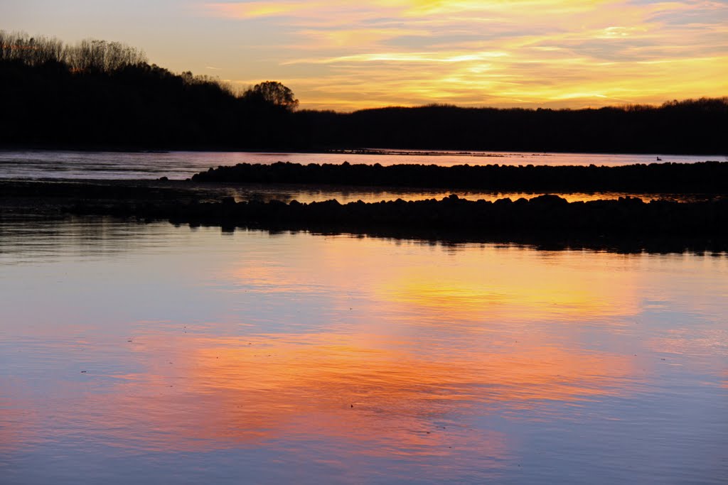 Sunset over Danube - Morava river bank 4 by Jan Madaras