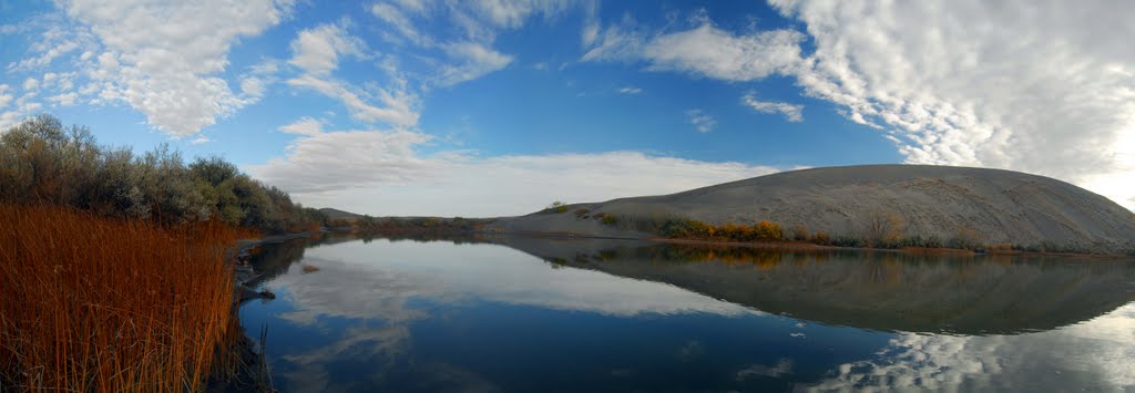 Bruneau Dunes Lake 1 (pano) by Calvin McDonald