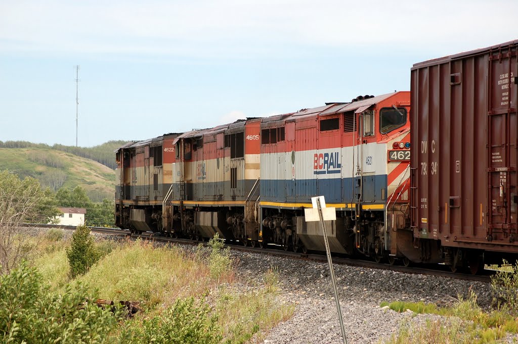 BC Rail Locomotives power a Northbound Canadian National Railway Freight Train at Taylor, BC, Canada by Scotch Canadian