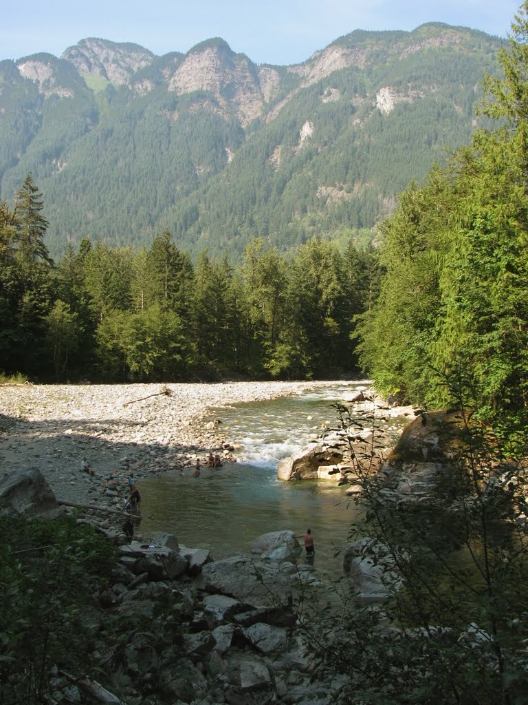 Coquihalla River in the shadow of the mountain by Diana0