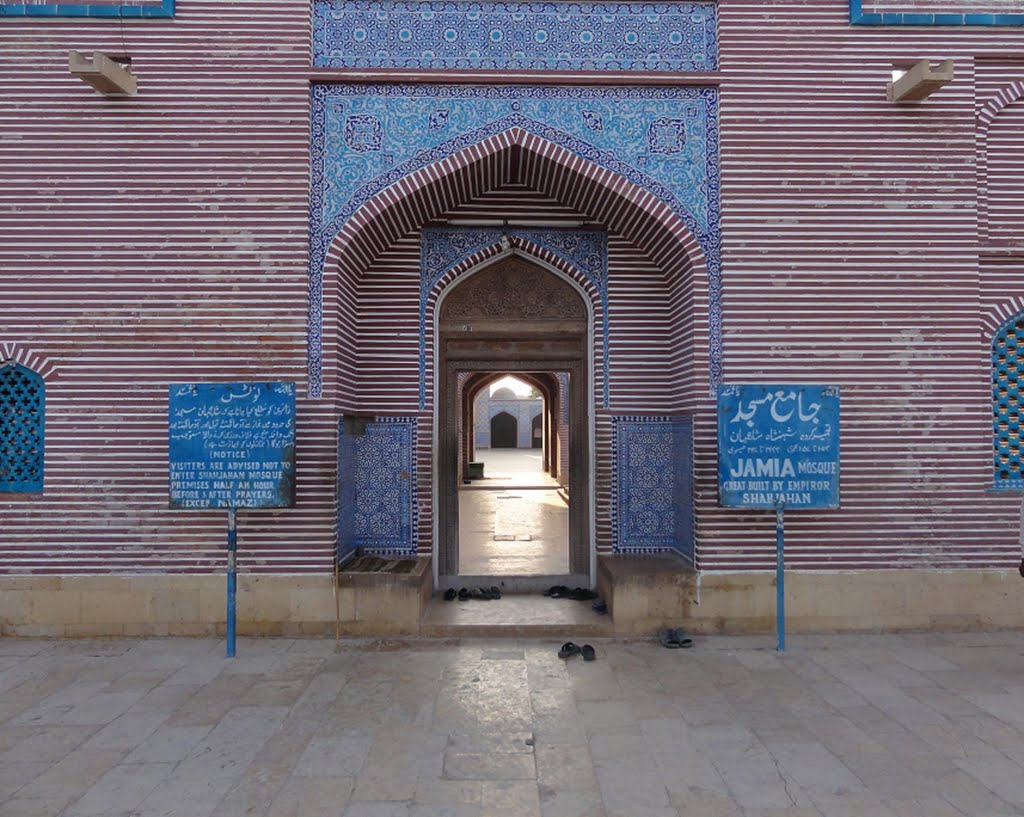 Entrance to holy Mosque of Thatta Sindh, build by King Shah Jahan by Mir Meharullah Talpu…