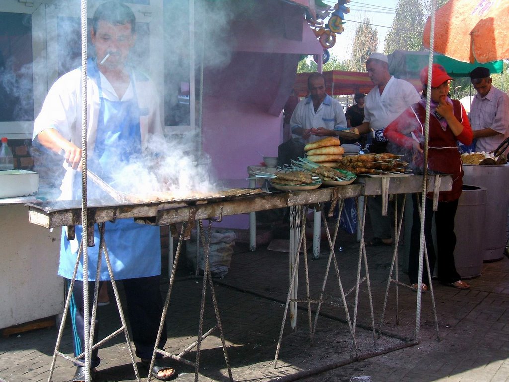 Barbecued Kebab at the market by Daniela Brocca