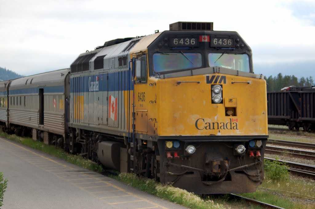 Via Rail Locomotive No. 6436 at Jasper, Alberta, Canada by Scotch Canadian