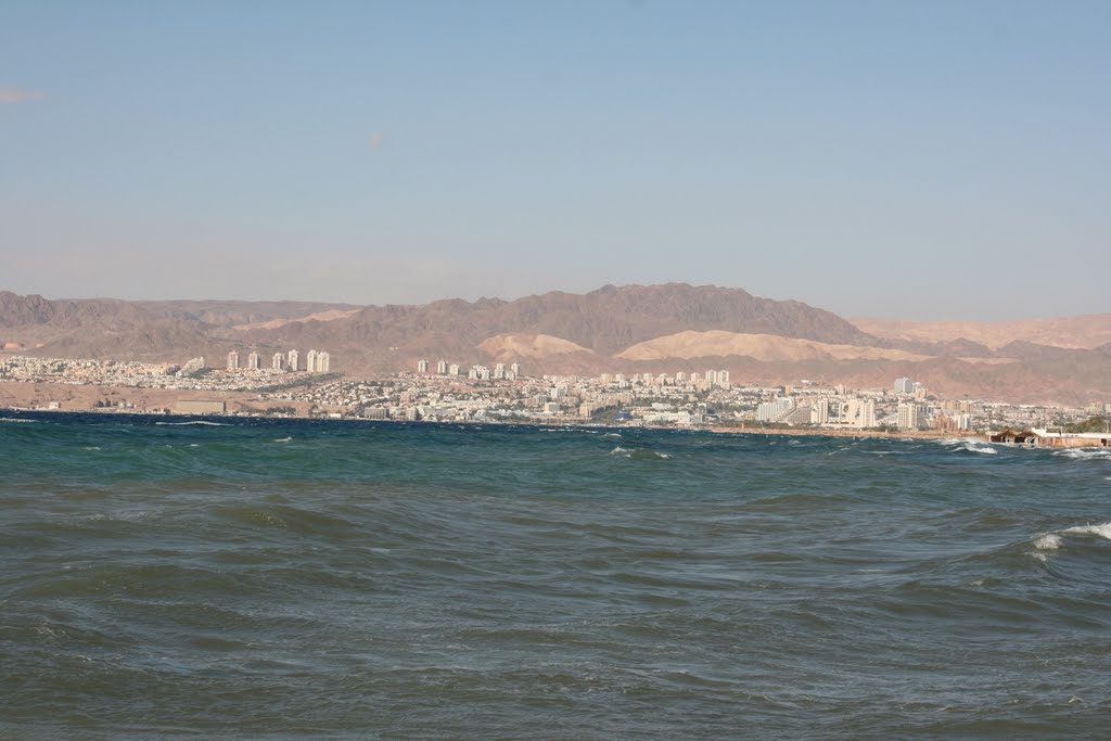 View on Eilat (Israel) from Aqaba (Jordan) shore by Alexander_121