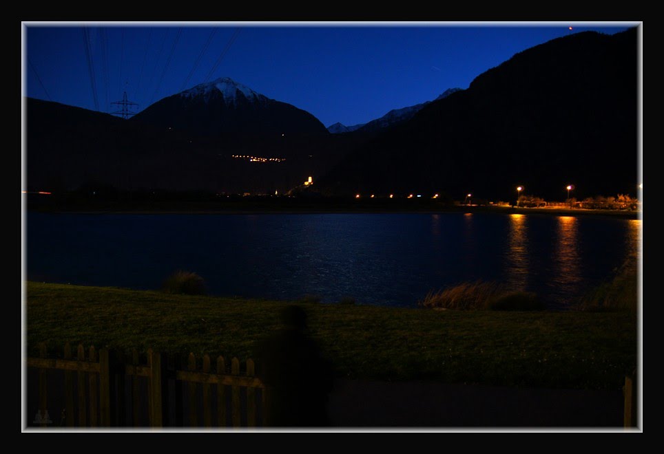 Etang pres du restoroute du Grand St-Bernard, nocturne by monsieur-hulot