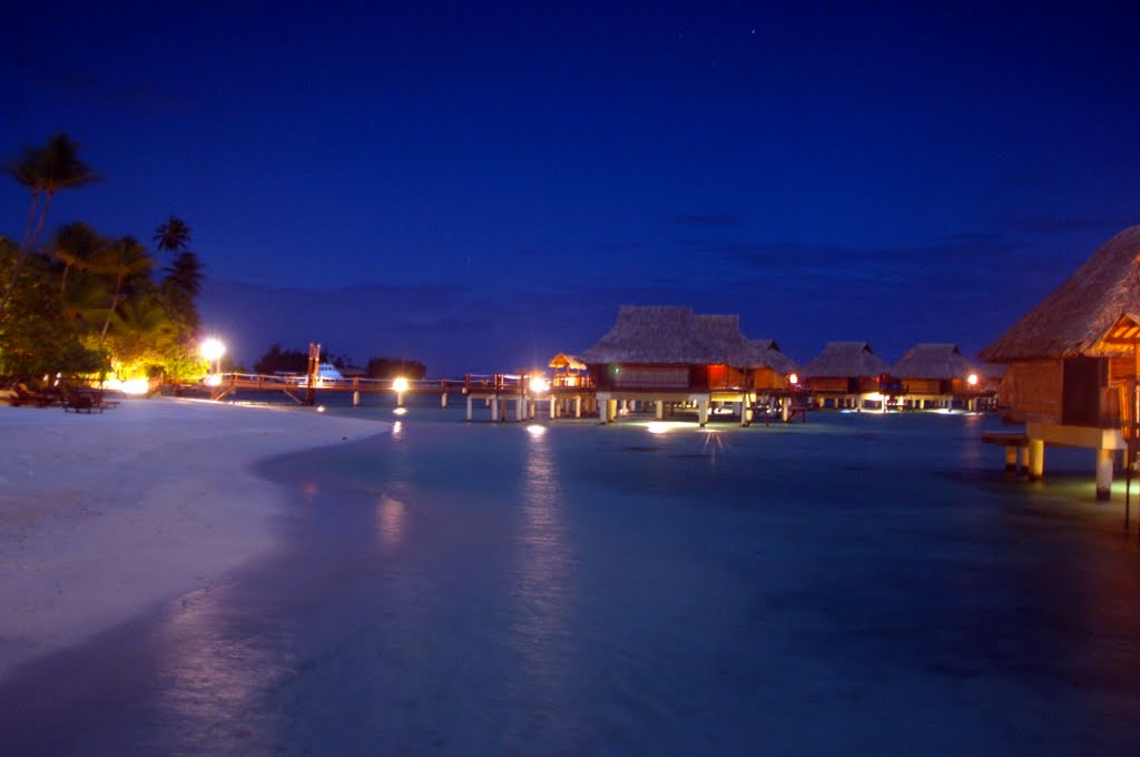 Midnight at the Bora Bora Lagoon Resort by hennings50