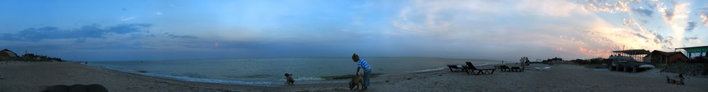 Sunset on beach by Tintoretto