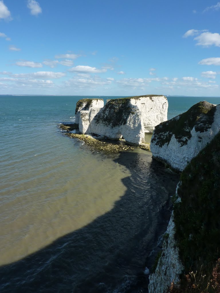 Old Harry Rocks - Shadows on the Sea, Clear Day by Adrian Farwell