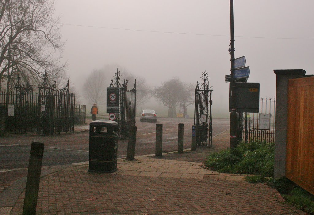 Roehampton Gate on a foggy day. by John of Putney