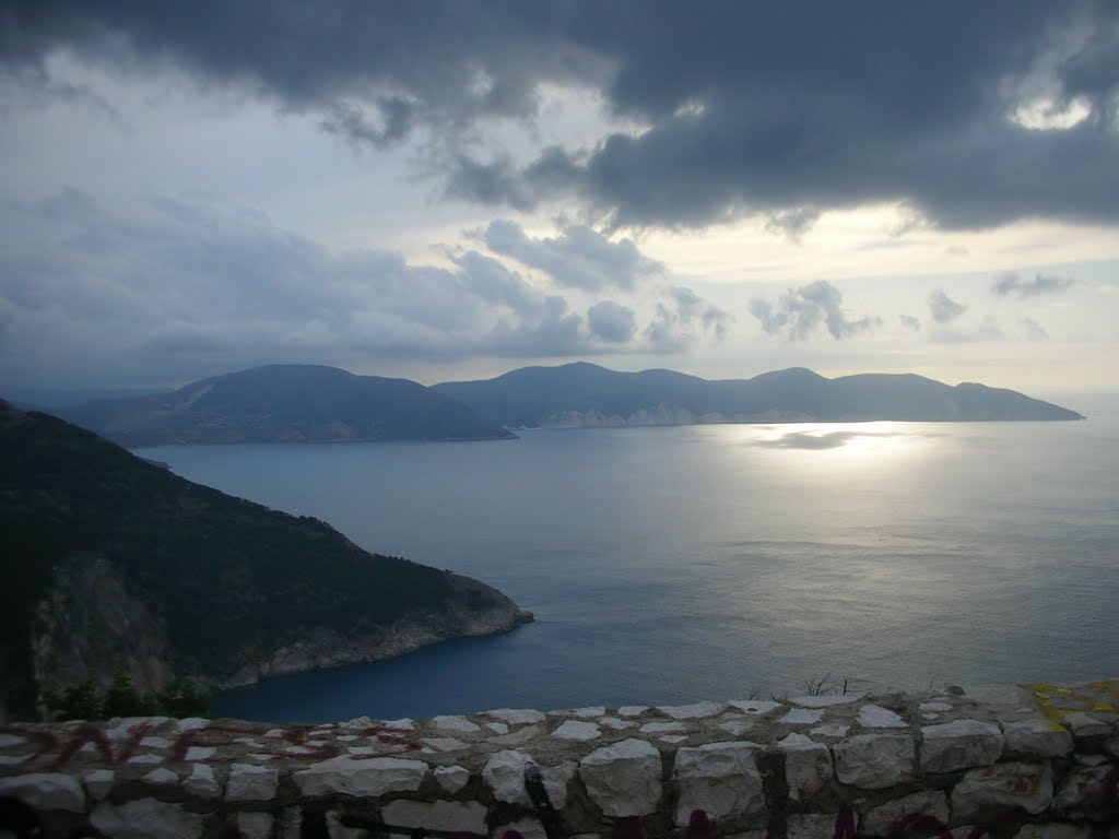 Myrtos beach from above, Kefallonia, Hellas by Theodora Zotou