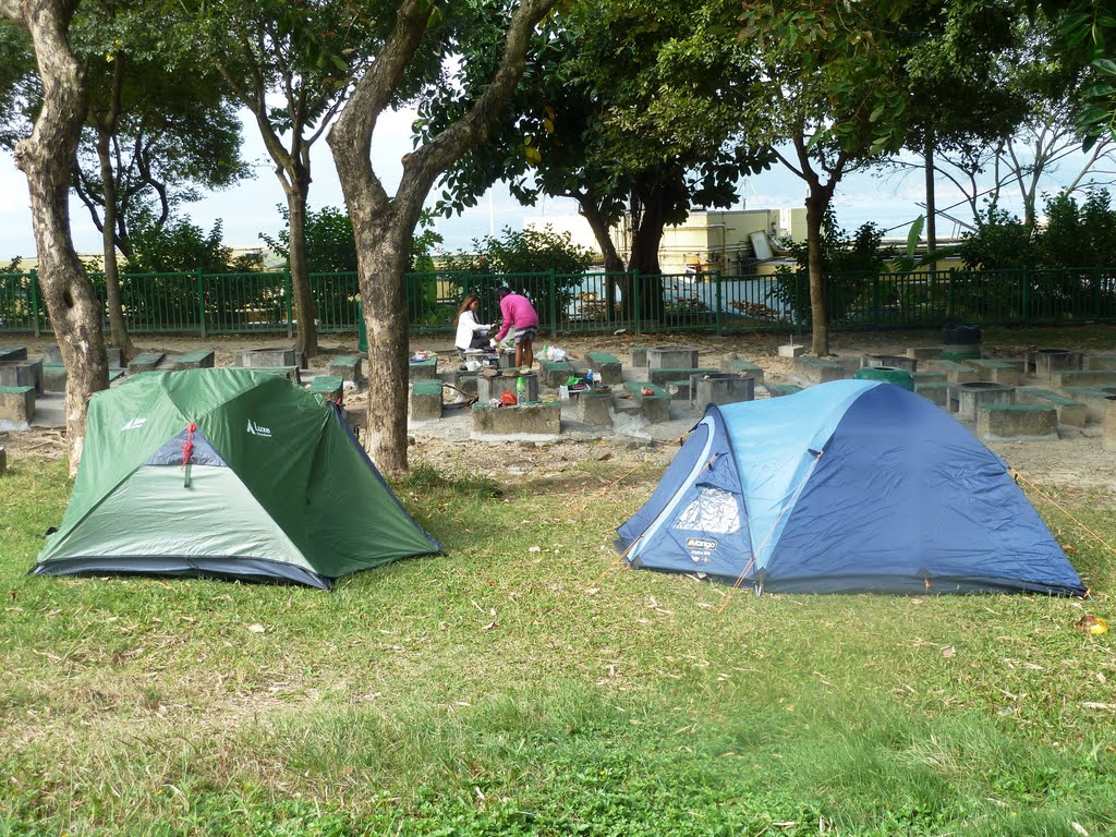 Camping at Hap Mun Bay by Richard Langford