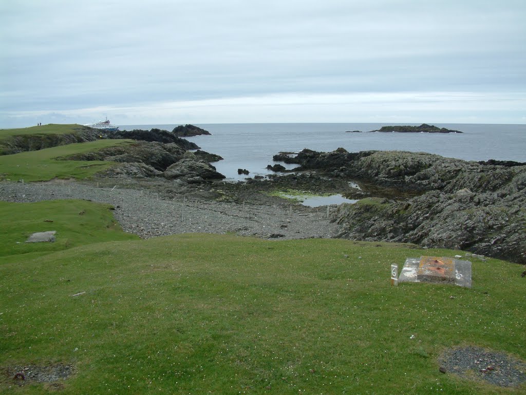 Sixth hole on the Fair Isle Golf Course by David L Stewart