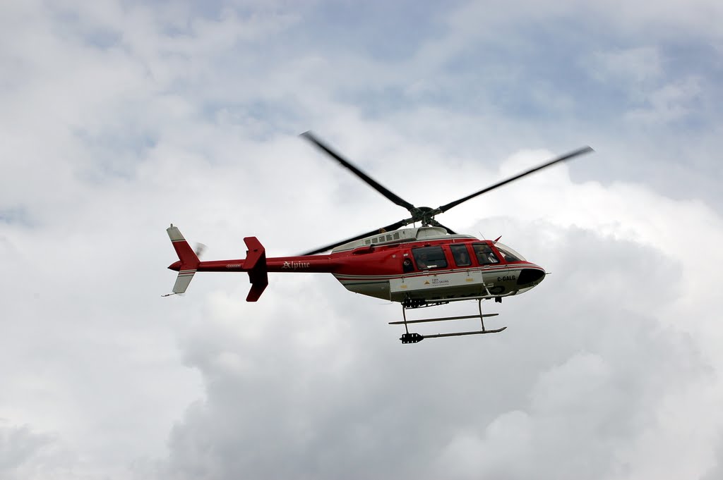 CMH Heli-Skiing Helicopter C-GALG "Alpine" at Lake Louise, Alberta, Canada by Scotch Canadian