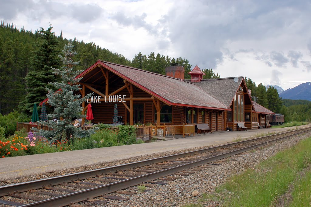 Via Rail Station at Lake Louise, Alberta, Canada by Scotch Canadian