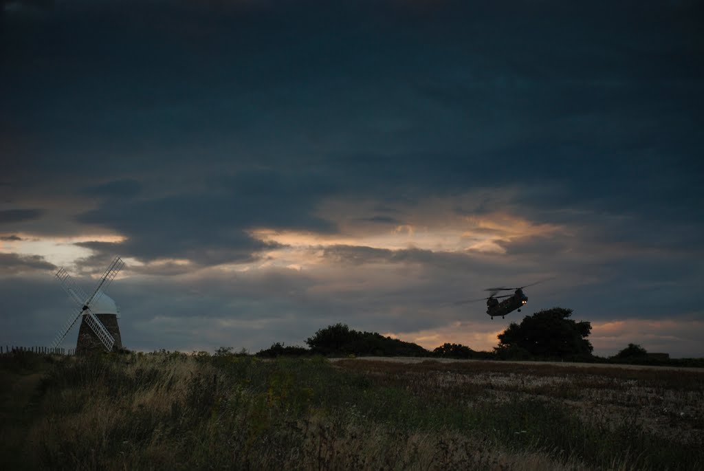 Chinook by Halnaker Windmill by wielki_bart