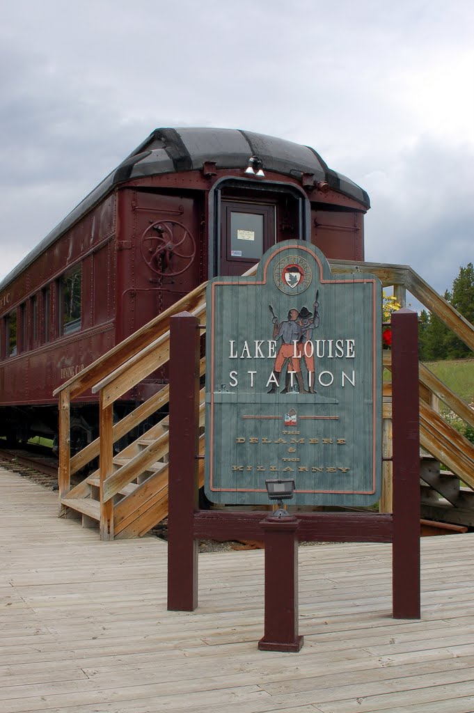 Sign at the Via Rail Station, Lake Louise, Alberta, Canada by Scotch Canadian