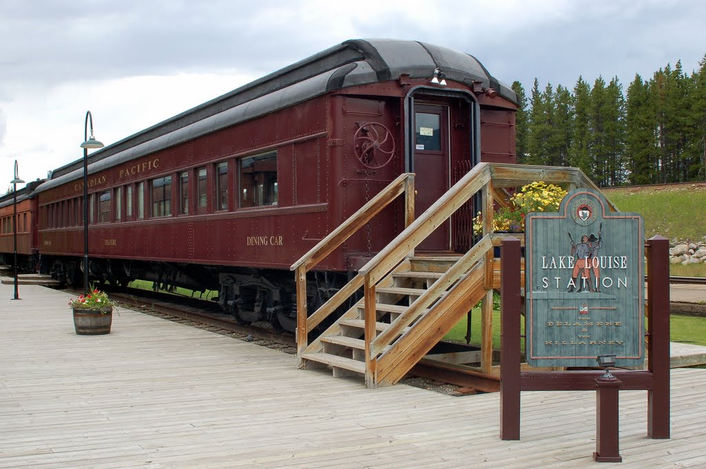 Canadian Pacific Railway Dining Car "Delaware" on display at Lake Louise, Alberta, Canada by Scotch Canadian