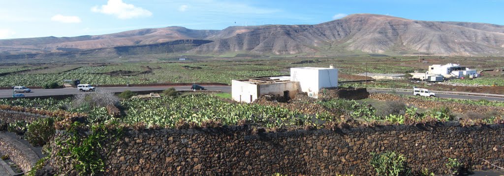 View from Cactus garden at Guatiza, lanzarote by Kevin J. Norman