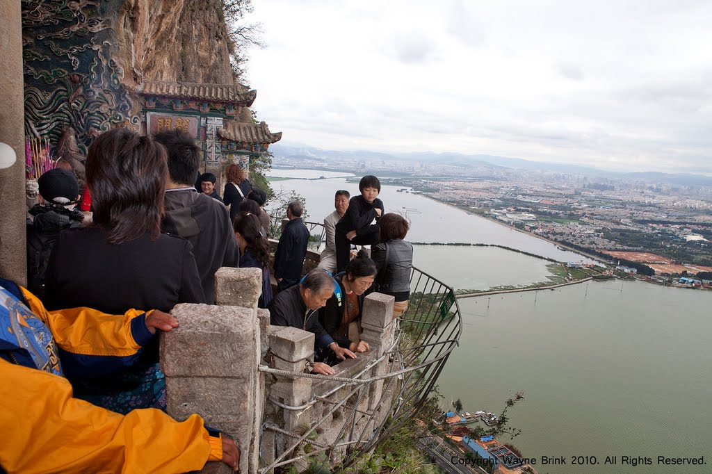 Overlooking Dianchi Lake from Dragon Gate by waynebrink