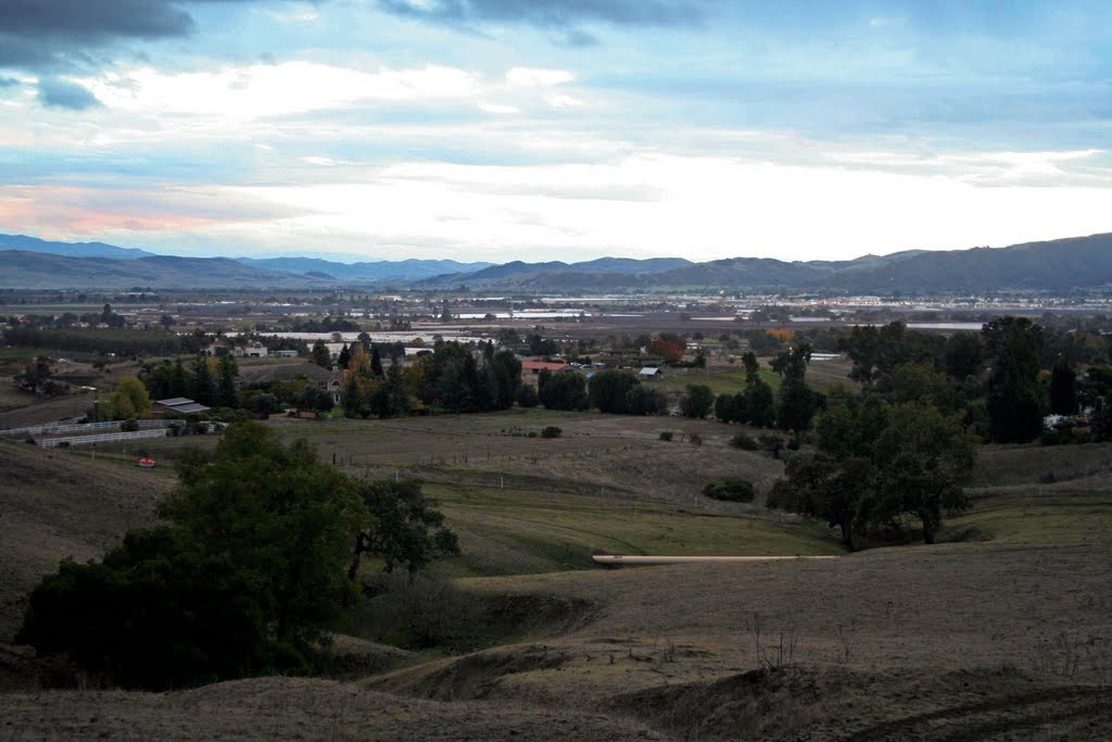 Roop Road view south-west of Gilroy in the evening by Edward Rooks