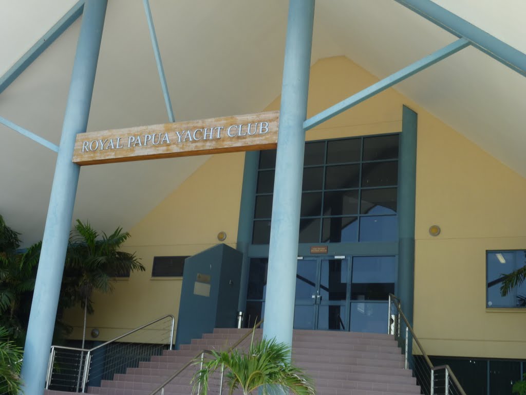 Front Entrance to ROYAL PAPUA YACHT CLUB from car park area in KONEDOBU on 27-06-2010, in Port Moresby, PNG by Peter John Tate