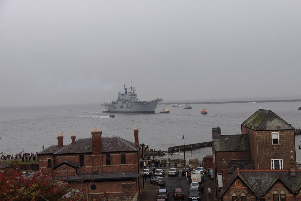 HMS Ark Royal arriving on the River Tyne for the last time by Graham Turnbull