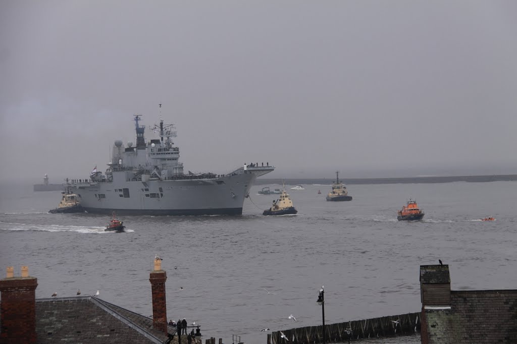 HMS Ark Royal arriving on the River Tyne for the last time by Graham Turnbull