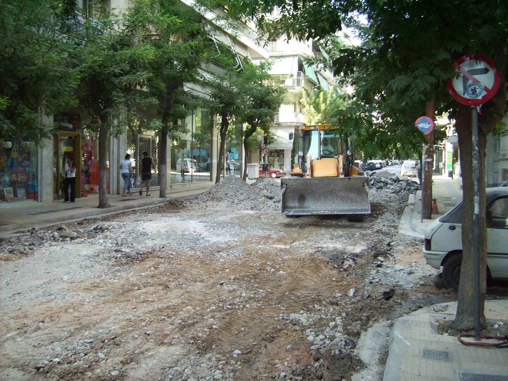 Michail Voda St. during public works by Αλέξανδρος Ξ.