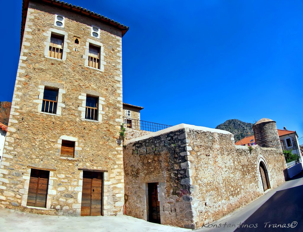 Tsikaliotis Tower,Leonidion by Konstantinos Tranas