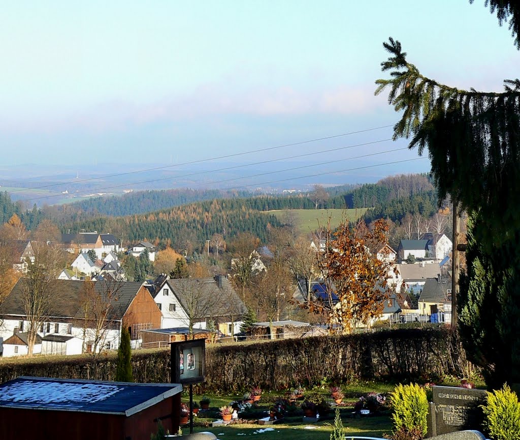 Marienberg OT Lauterbach - Der Blick über den Friedhof und Lauterbach by Thomas Eichler