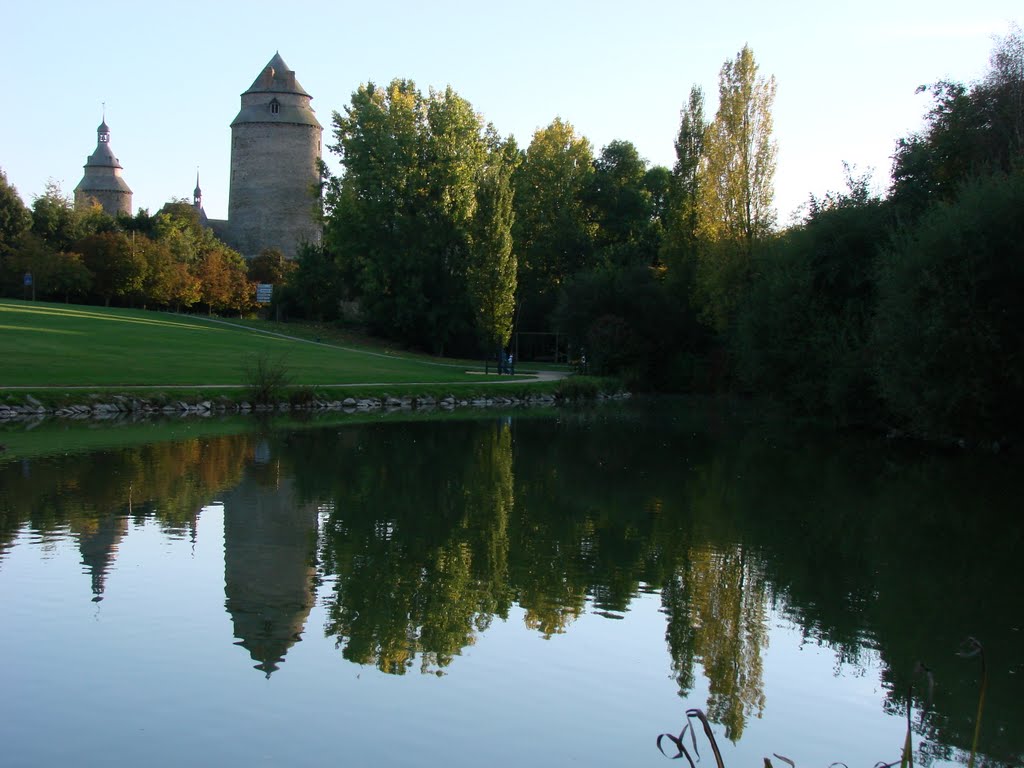 Parc de la coulée verte à paray-vieille poste beau reflet d'eau by jmlecamp1