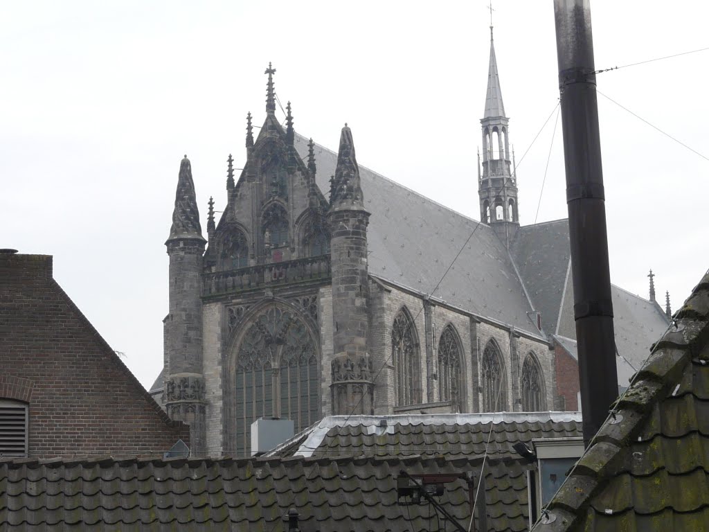 De Hooglandse Kerk gezien vanaf het Van der Sterrepad, zicht op zuiden, Leiden by David Jimmink