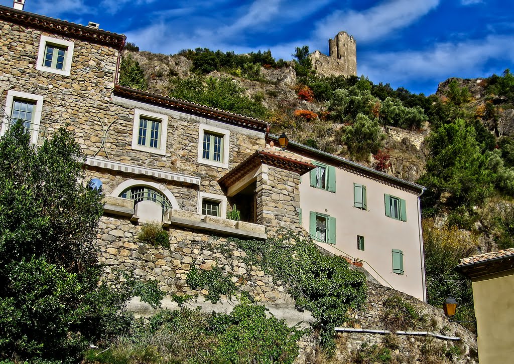 Lastours, Cathar castle. by Andrew