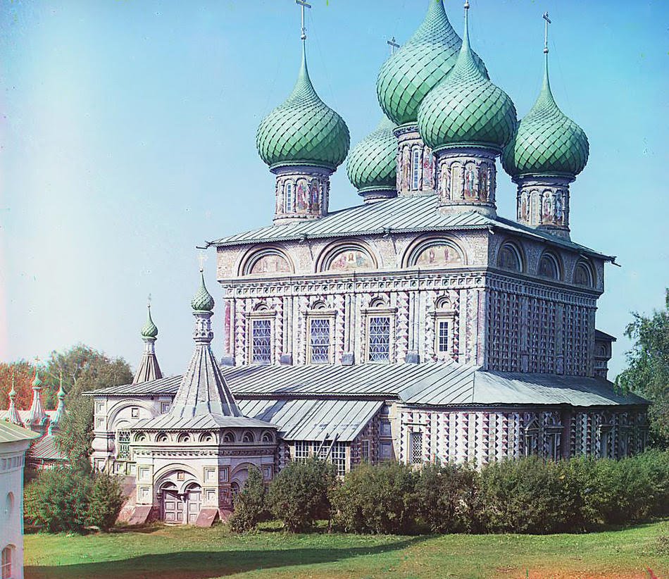 Church of the Resurrection in the Grove (from the other side), Kostroma; 1910 Sergei Mikhailovich Prokudin-Gorskii Collection (Library of Congress). by Lars L